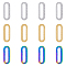 36Pcs 3 Colors 304 Stainless Steel Linking Ring, Textured, Oval, Mixed Color, 20x7.5x1.5mm, Inner Diameter: 15x3mm, 12pcs/color