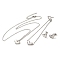 Non-Tarnish Heart 304 Stainless Steel Pendant Necklaces & Bracelets & Stud Earrings Sets for Women, Stainless Steel Color, 7.83 inch(199mm)