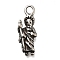 304 Stainless Steel Pendants, Saint Charm, Religion, Antique Silver, 18x7x2.5mm, Hole: 2mm