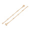 Brass Cable Chain Chain Extender, End Chains with Spring Ring Clasps, Cadmium Free & Nickel Free & Lead Free, Real 18K Gold Plated, 95~100x2mm