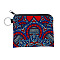 Mandala Flower Pattern Polyester Clutch Bags, Change Purse with Zipper & Key Ring, for Women, Rectangle, Red, 12x9.5cm