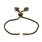 Brass Box Chain Bracelet Makings, Long-Lasting Plated, with Heart Charm, Antique Bronze, 13x0.1cm