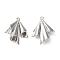 Brass Pendants, Nickel Free, Wrinkle Fan Charm, Real Platinum Plated, 26.5x21x5mm, Hole: 1.8mm