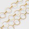 Brass Handmade Chains, with Spool,  Golden Color,  Mother Link: 12mm in diameter,  0.8mm thick,  Son Link: 1.2mm wide,  7.5mm long,  0.5mm thick, about 10m/roll