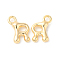 Brass Charms, Real 18K Gold Plated, Letter R, 14x10x3mm, hole: 2.5mm