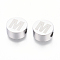 Tarnish Resistant 304 Stainless Steel Beads, Flat Round with Letter, Letter.M, 10x4.5mm, Hole: 2mm