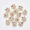 Brass Cubic Zirconia Charms, Nickel Free, Christmas Snowflake, Colorful, Real 18K Gold Plated, 13x10x3mm, Hole: 1mm