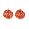 Ion Plating(IP) 304 Stainless Steel Charms, with Enamel, Flower Charm, Red, 15x14x1.5mm, Hole: 1mm