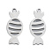 Non-Tarnish 201 Stainless Steel Pendants, Candy, Stainless Steel Color, 26.5x11x1.5mm, Hole: 1.6mm