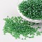 Round Glass Seed Beads, Trans. Colours Lustered, Green, Size: about 2mm in diameter, hole: 1mm, about 3306pcs/50g