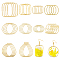 40Pcs 10 Styles Alloy Open Back Bezel Pendants, Geometric Charms For DIY UV Resin, Epoxy Resin, Pressed Flower Jewelry, Light Gold, 20.5~50x17~44x1.5~3mm, hole: 1.2~3mm, 4pcs/style