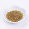 Glass Seed Beads, Transparent, Round, Round Hole, Pale Goldenrod, 6/0, 4mm, Hole: 1.5mm, about 450pcs/50g, 50g/bag, 18bags/2pound