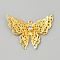 Iron Pendants, Butterfly, with Acrylic, Golden, 24x34x6mm, Hole: 1mm