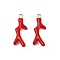 Brass Alloy Pendants, with Enamel, Rack Plating, Golden, Coral Branch, 23x8.5x4mm, Hole: 1.5mm