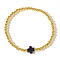 304 Stainless Steel Bead Stretch Bracelets for Women, with Plastic Cross, Black, 6-7/8 inch(17.5cm)