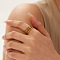 Stainless Steel Cuff Rings for Women, Real 18K Gold Plated
