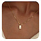 304 Stainless Steel Box Chain Necklaces, 201 Stainless Steel Rectangle Initial Pendant Necklaces for Women, Real 18K Gold Plated, Letter P, 15.75 inch(40cm)
