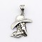 Retro 304 Stainless Steel Cowboy Hat Pendants, Antique Silver, 39x31x5mm, Hole: 7x11mm