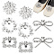 8Pcs 4 Styles Detachable Alloy Rhinestone Shoe Buckle Clips, with Plastic Imitation Pearl, Mixed Shapes, 40~56x40~67x9.8~14.5mm, 2pcs/style