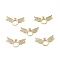 Brass Micro Pave Clear Cubic Zirconia Connector Charms, Ring Lins with Wing, Real 18K Gold Plated, Cadmium Free & Nickel Free & Lead Free, 30x14.5x3.5mm, Hole: 1.4mm
