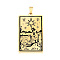 201 Stainless Steel Pendants, Laser Engraved Pattern, Tarot Card Pendants, Golden, The Star XVII, 40x24x1mm, Hole: 8x4mm
