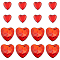 200Pcs 2 Style Acrylic Rhinestone Cabochons, Flat Back & Back Plated, Faceted, Heart, Red, 15~25x14.5~24x2~4mm, 100pcs/style