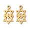 Ion Plating(IP) 304 Stainless Steel Pendants, Manual Polishing, Double Star of David Charms, Golden, 16.5x8.5x1mm, Hole: 1.6mm