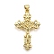 Rack Plating Brass Pendants, Crucifix Cross, Cadmium Free & Lead Free, Long-Lasting Plated, Real 18K Gold Plated, 33x20x2mm, Hole: 5x4mm