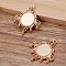 Alloy Cabochon Connector Links, Chandelier Components, Long-Lasting Plated, Flat Round, Light Gold, Tray: 12.5mm, 30.5x25x4mm, Hole: 1.6mm and 1.8mm
