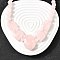 Natural Rose Quartz Faceted Bib Graduated Beaded Necklaces for Women, with Stainless Steel Lobster Clasps, Stainless Steel Color, 19.09 inch(48.5cm)