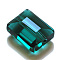 Imitation Austrian Crystal Beads, Grade AAA, K9 Glass, Faceted, Rectangle, Dark Cyan, 10x12x5.5mm, Hole: 0.9~1mm
