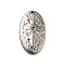 Tarnish Resistant 304 Stainless Steel Pendant Rhinestone Settings, Oval with Star, Stainless Steel Color, Fit for 1.2mm Rhinestone, 20x12x2mm, Hole: 1.2mm