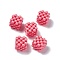 Handmade Opaque Plastic Woven Beads, No Hole Bead, Cube, Camellia, 15.5x15.5x15.5mm