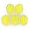 Opaque Resin Pendants, with Platinum Tone Iron Loop, Carambola, Champagne Yellow, 28x19.5mm, Hole: 2mm