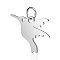 Tarnish Resistant 304 Stainless Steel Charms, Bird, Stainless Steel Color, 13x17x1mm, Hole: 3mm