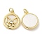 Rack Plating Brass Micro Pave Clear Cubic Zirconia Pendants, with Shell, Real 18K Gold Plated, Long-Lasting Plated, Cadmium Free & Lead Free, Flat Round Charm, Butterfly, 18.5x15.5x3.5mm