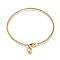 304 Stainless Steel Charm Bracelets, with Box Chains, Lobster Claw Clasps, Heart, Golden, 8-1/4 inch(21cm), 2mm