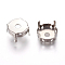Non-Tarnish Stainless Steel Rhinestone Claw Settings, Flat Round, Stainless Steel Color, 12.9x6.5mm, Tray: 12.9mm