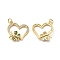 Brass Micro Pave Cubic Zirconia Pendants, Cadmium Free & Nickel Free & Lead Free, with Jump Ring, Heart with Butterfly Charms, Real 18K Gold Plated, 21x21x3mm, Hole: 3.5mm