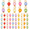Acrylic Round Charms with Golden Tone Brass Loops, Mixed Color, 14x7.5mm, Hole: 2.6mm, 100pcs/set