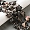 Natural Rhodonite Beads Strands, with Seed Beads, Star, 20x21x10mm, Hole: 1.2mm, about 19pcs/strand, 15.59''~16.02''(39.6~40.7cm)
