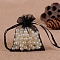Organza Jewellery Storage Pouches, Wedding Favour Party Mesh Drawstring Gift Bags, Rectangle, Black, 9x7cm