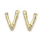 Alloy Pendants, Cadmium Free & Nickel Free & Lead Free, Bamboo Initial Letter, Real 18K Gold Plated, Letter.V, V:17x12x3mm, Hole: 1.5mm
