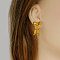 304 Stainless Steel Bowknot Stud Earrings, Golden, 28x18mm