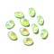 Mocha Fluorescent Style Glass Rhinestone Cabochons, Pointed Back, Oval, Peridot, 14x10x5mm