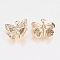 Brass Pendants, Cadmium Free & Nickel Free & Lead Free, Butterfly, Real 18K Gold Plated, 10x11x3mm, Hole: 1mm