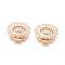 Brass Box Clasps, Multi-Strand Clasps, 4-Strands, 8 Holes, Long-Lasting Plated, Oval, Light Gold, 26x26.5x5mm, Hole: 1.2mm