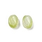 Transparent Glass Beads, Coffee Bean, Baking Paint, Yellow Green, 11x8.5x6.5mm, Hole: 1mm