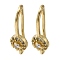 Rack Plating Brass Micro Pave Clear Cubic Zirconia Earring Hooks, Ear Wire, Long-Lasting Plated, Lead Free & Cadmium Free, Real 18K Gold Plated, 17x9.5x5.5mm, Hole: 1.2mm, Pin: 1mm