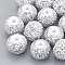 Resin Rhinestone Beads, Rondelle, White, 10x7~7.5mm, Hole: 2mm
